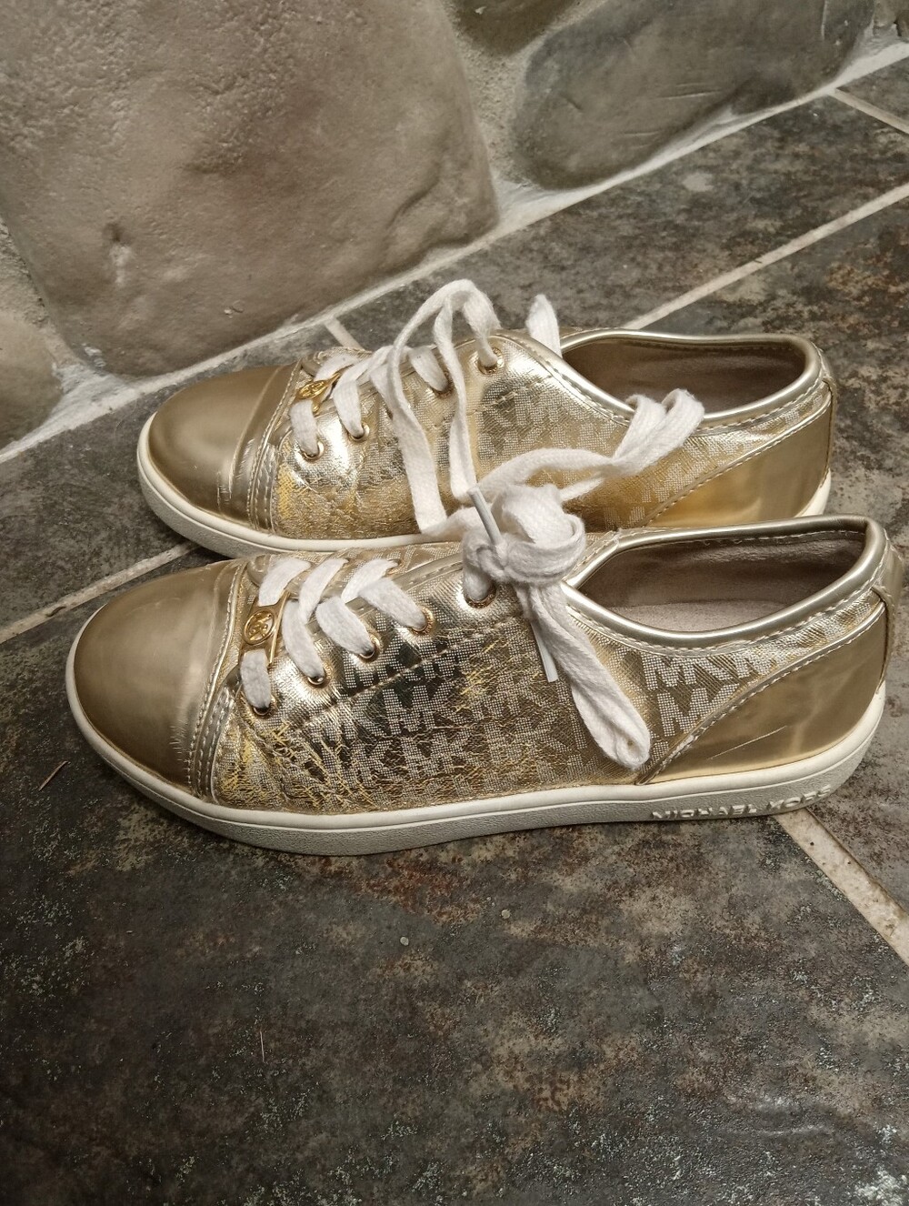 Michael Kors Metallic Gold Signature Low-Top Sneakers